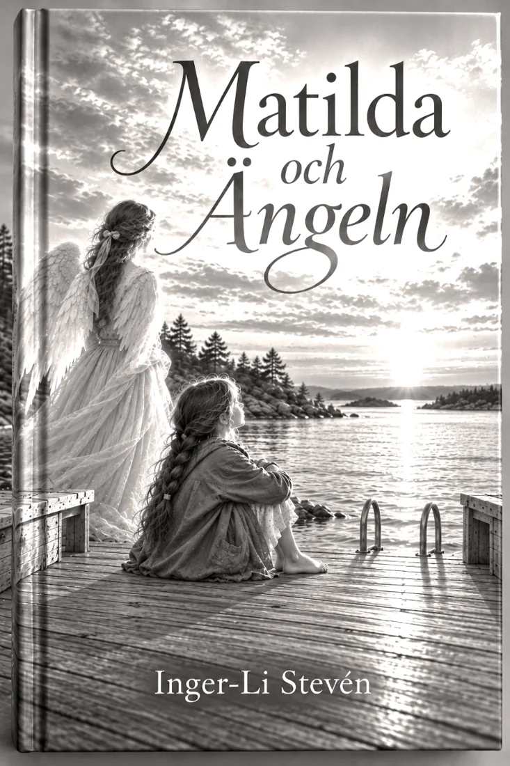 Testomslag till Matilda och ängeln av Inger-Li Stevén.